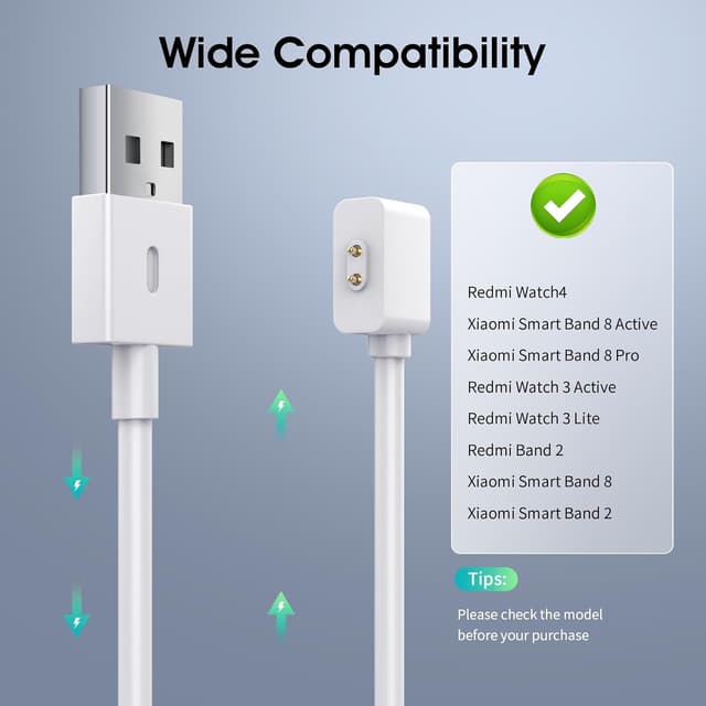 Detalle 2 de TiMOVO Magnetic USB Charger 1m for Xiaomi Band 9
