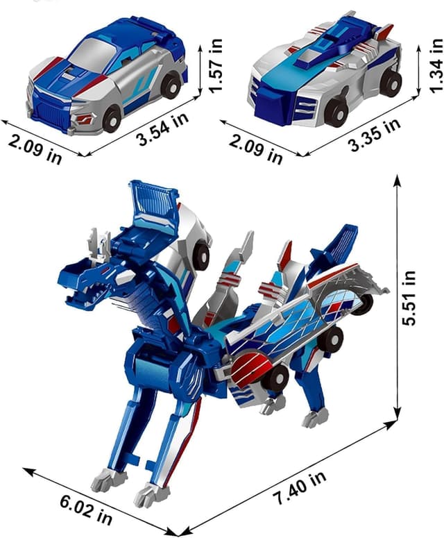 Detalle de Felly Dragon transforming car robot toys (2-car set) with magnetic automatic deformation