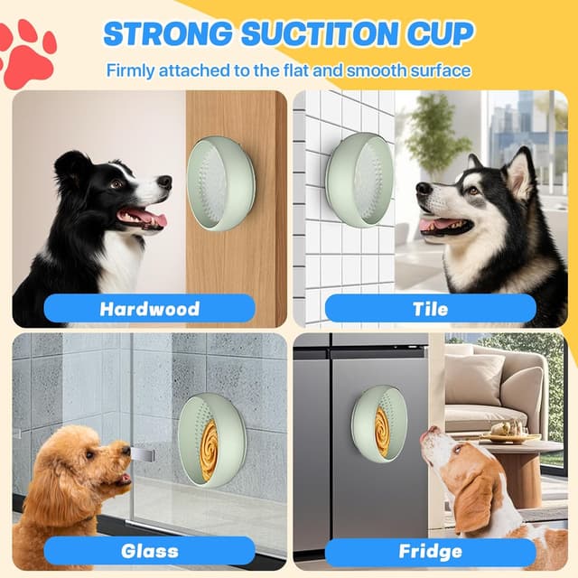 Detalle de Pawinner 2PCS Dog Lick Bowl & Slow Feeder Lick Mat (Non-slip Suction, BPA-free silicone)