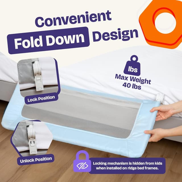 Thumbnail 4 de ComfyBumpy 35.5" Toddler Bed Rail for Twin, Full