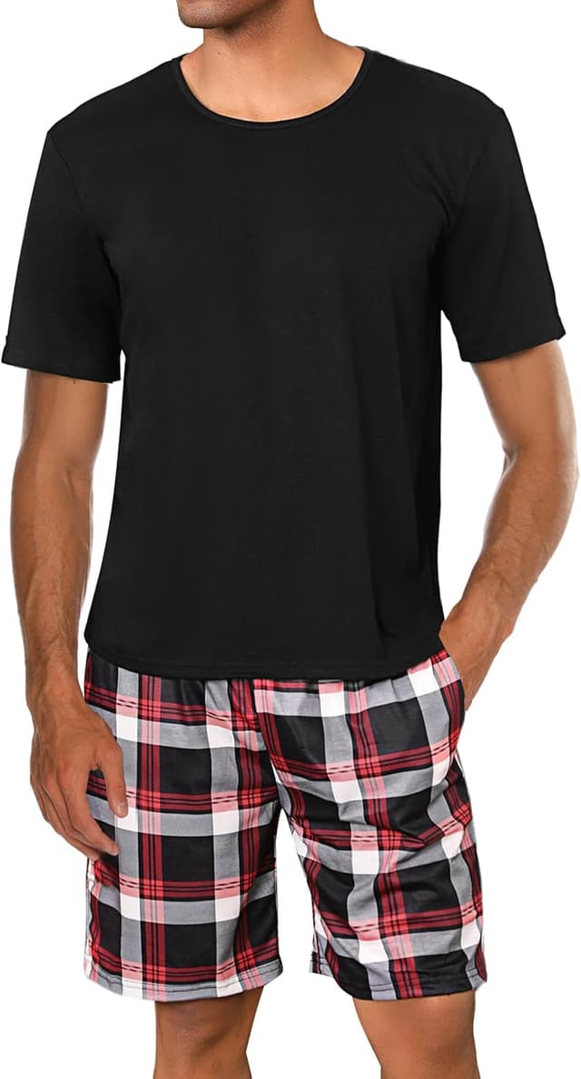 Thumbnail 6 de Uniexcosm Schlafanzug Herren Baumwolle Kurz Zweiteiliger