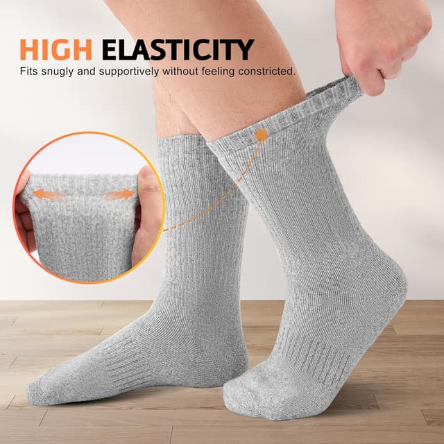 Detalle 2 de SukModen Merino Wool Socks for Men (3 Pairs) – Thermal Winter Hiking Boot Socks