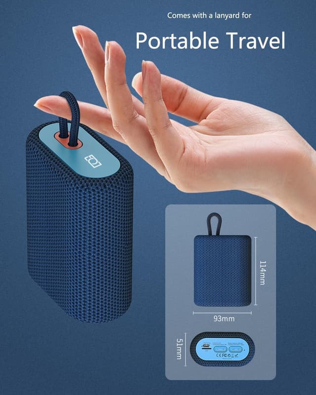 Detalle de OneCut Portable Bluetooth Speaker (IPX7 Waterproof) with Loop, TF Card & FM Radio