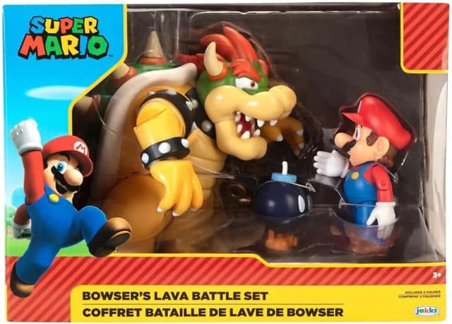Detalle 2 de Nintendo Super Mario Figuren-Set „Mario vs. Bowser“ (Bowser ca. 15 cm, Mario ca. 10 cm) – Wave 1
