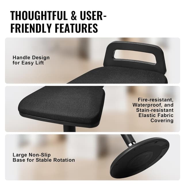 Thumbnail 6 de VEVOR tabouret oscillant à hauteur réglable (62,5 à 87,5 cm) avec poignée