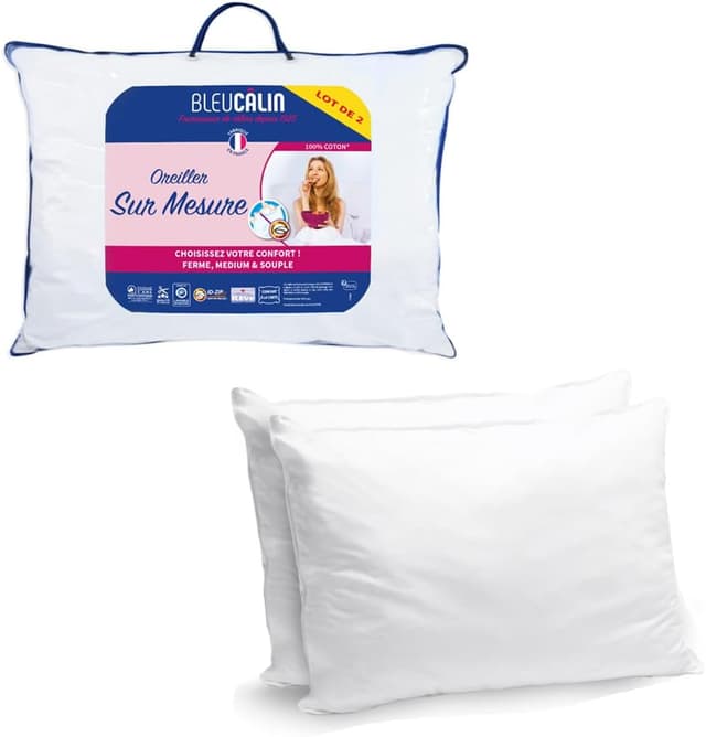 Detalle de Bleu Calin Lot 2 oreillers 50 x 70 cm