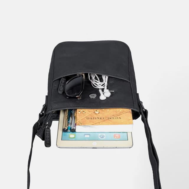 Thumbnail 6 de LEABAGS Damen Leder-Handtasche HERAUSRAGENDE Qualität aus echtem Leder – Umhängetasche für Arbeit, Uni, Schule