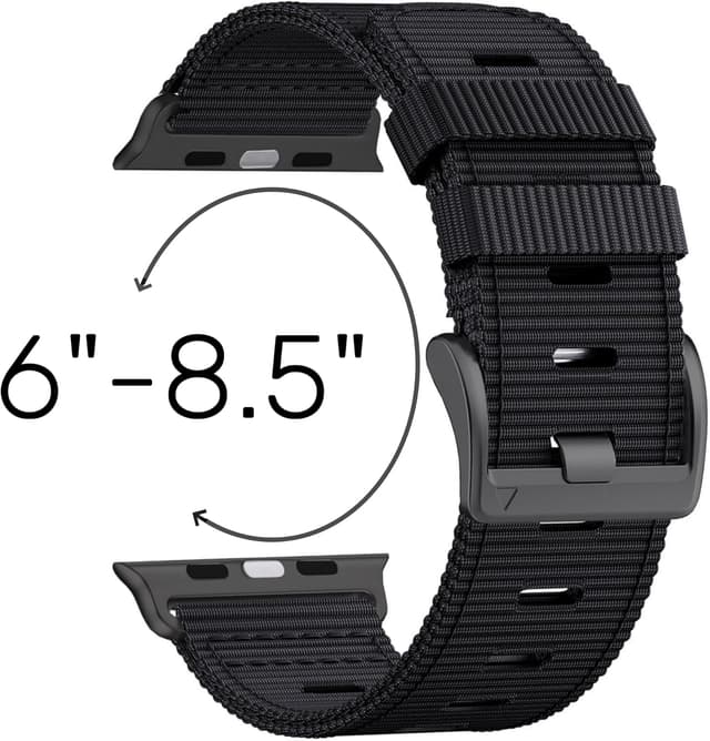 Detalle de PremiFit Nylon Watch Band for Apple Watch Ultra 3/2/1 (49mm–42mm) — Breathable, Quick-Adjust Strap