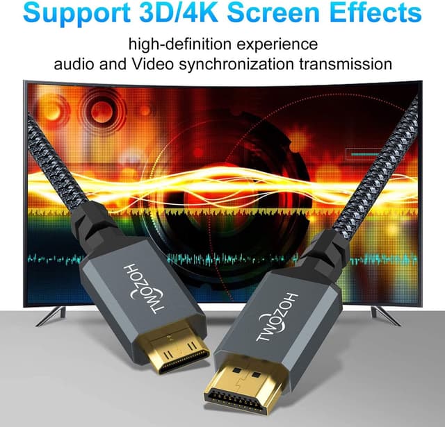 Thumbnail 6 de Twozoh Cable Mini HDMI a HDMI 1 m 2 unidades