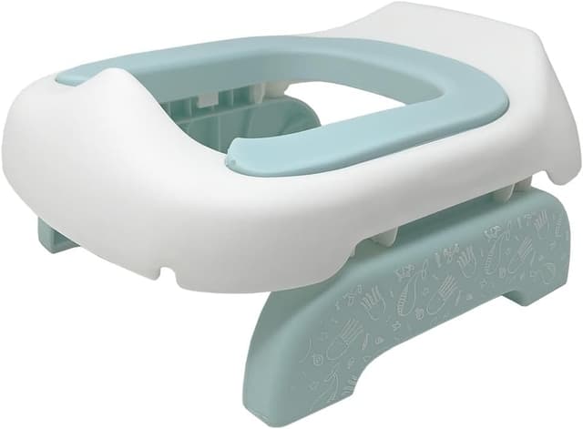 Detalle de Pote Pals Travel Potty Soft PU Cushioned Travel Potty for Toddlers (Blue Ocean) with 5 Disposable Potty Liners