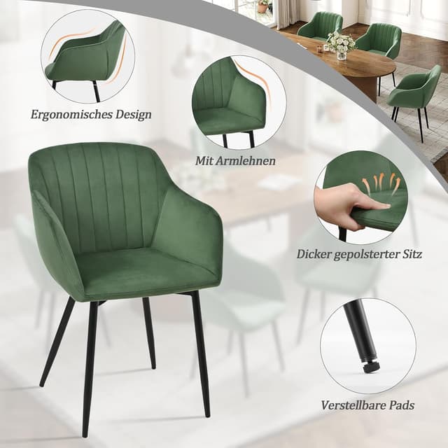 Detalle 2 de Goeurvant 6 sedie imbottite in velluto