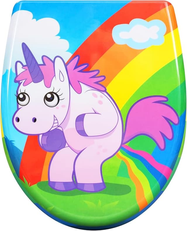 Detalle de eSituro Tapa WC Unicornio 🌈 Cierre Lento y Liberación Rápida