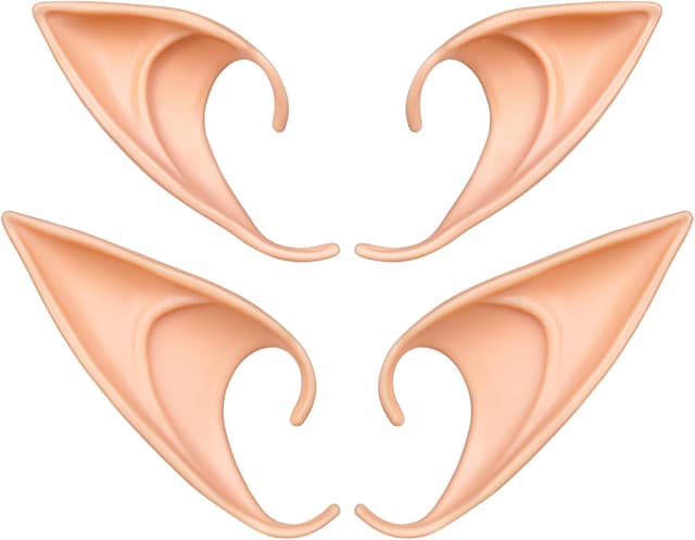 Detalle de Aomig Elfenohr-Set für Kinder & Erwachsene (Fairy Pixie), Latex-Cosplay-Ohren für Halloween, Karneval & Partydeko