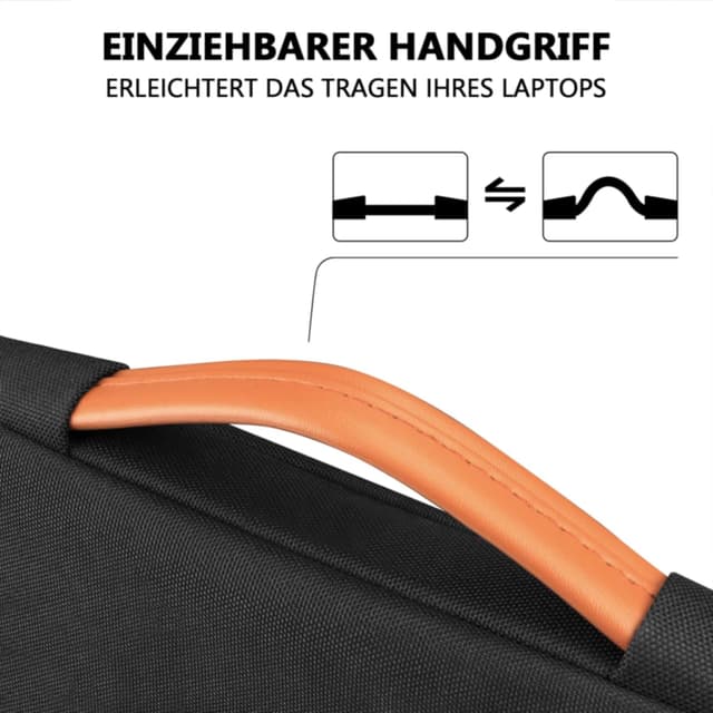 Detalle 2 de TECOOL Laptop-Tasche 14 Zoll mit Tragegriff – Schutzhülle für 14" Notebook & 15" Surface Laptop, schwarz