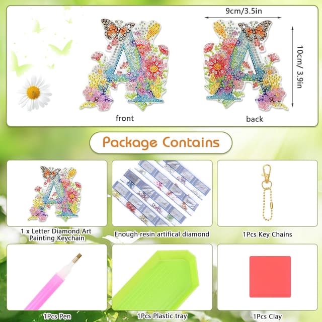 Thumbnail 1 de MWOOT Letter Diamond Art Keychain 5D