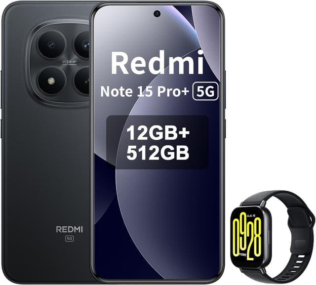 Detalle de Xiaomi Redmi Note 15 Pro+ 5G (12+512 GB) con batteria 6500 mAh, ricarica 100 W e fotocamera da 200 MP