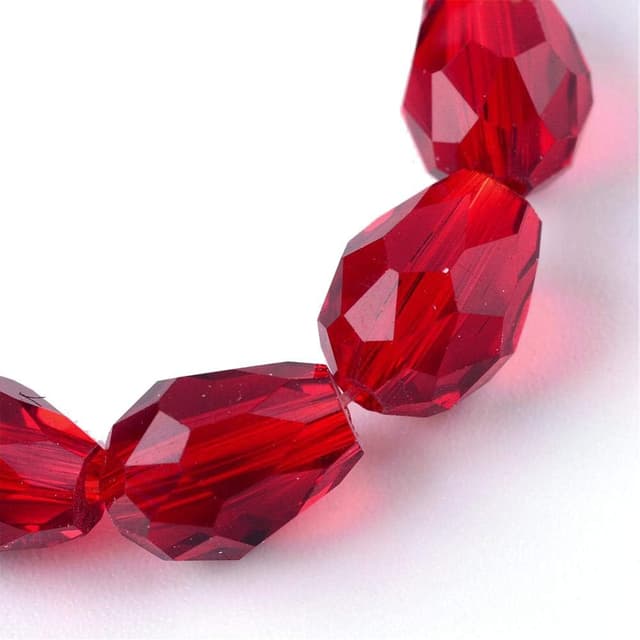 Detalle de Perlin Tschechische Kristall-Perlen im Tropfenformat, facettiert (hellblau) – 15 Stück, 8 x 6 mm