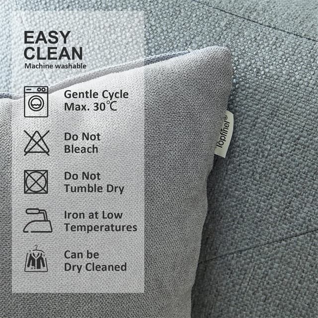 Thumbnail 3 de Topfinel Fundas de Cojín Algodón Lino 45x45cm, Gris🛋