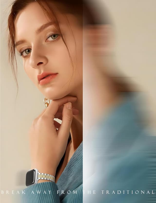 Detalle de Originale cinturino sottile in metallo per Apple Watch 38/40/41/44/45/46/49 mm in acciaio inossidabile