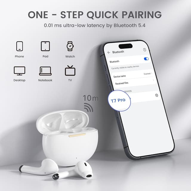 Thumbnail 6 de yobola True Bluetooth 5.4 In-Ear Kopfhörer mit IPX7 für Samsung Galaxy, iPhone & Xiaomi – kabellos