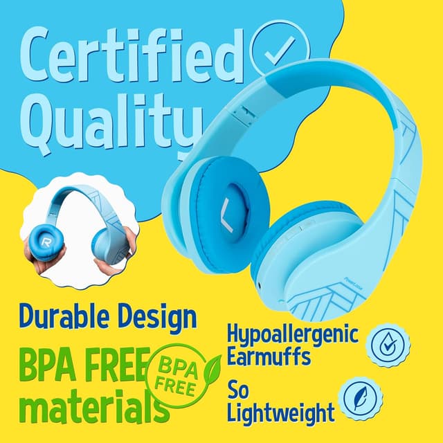 Detalle 2 de PowerLocus P2 Kids Wireless Headphones 85 dB