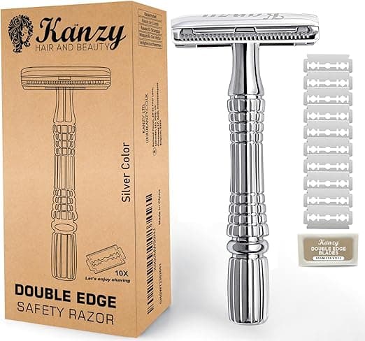 Detalle de Kanzy Maquinilla Doble Filo con 10 Cuchillas 🚹🧔♀