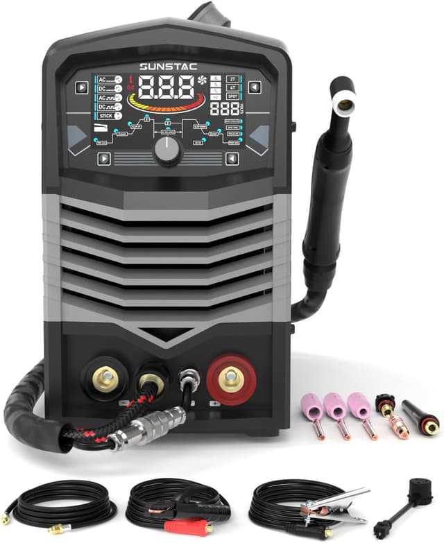 Detalle de Sunstac 250A AC/DC Aluminum TIG Welder with Pulse (110V/220V Dual Voltage)