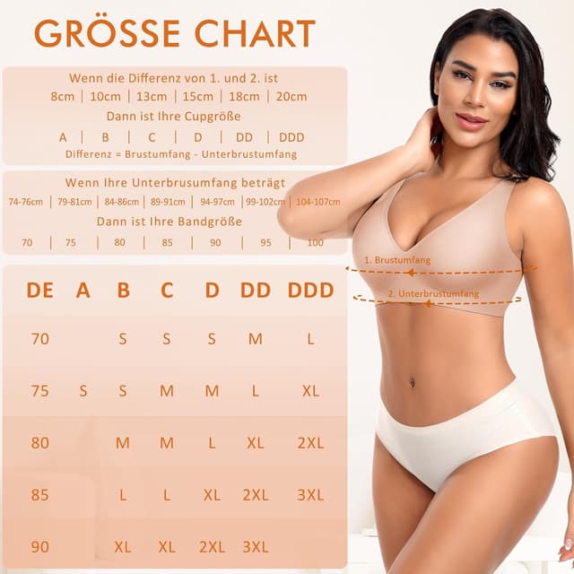 Detalle 2 de Ganado Damen BH V-Ausschnitt ohne Bügel