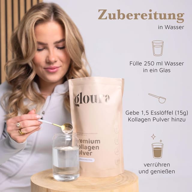Detalle de Collagen Pulver Premium 500g für Haut & Haar