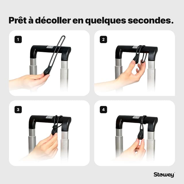 Detalle de Lot de 4 crochets d’accroche valise Travel Essentials (jusqu’à 10 kg) pour veste & sacs