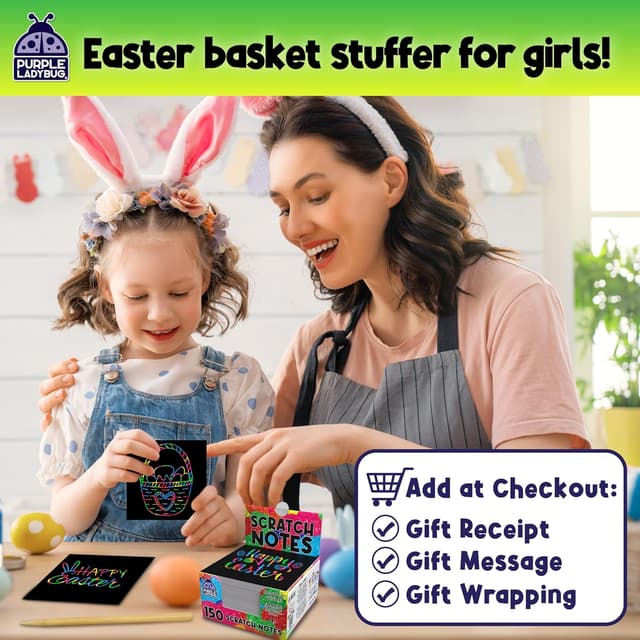 Detalle de Purple Ladybug Rainbow Holographic Scratch Art Notes (150 Sheets) with 2 Stylus Pens