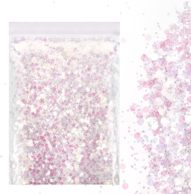 Detalle de LOPHE Paillettes scintillantes épaisses en poudre pour corps, visage & cheveux, 50 g (multicolore A)