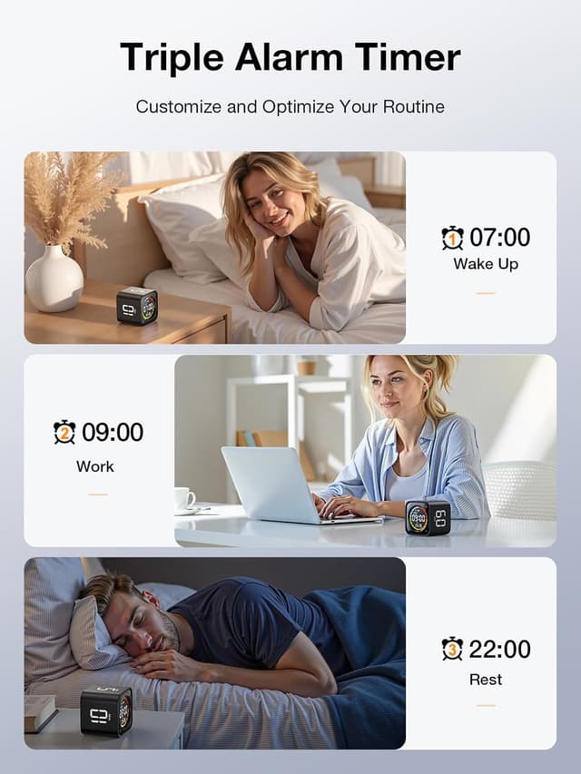 Detalle 2 de Ticktime TK3 Pomodoro Timer Cube (Desk Productivity Timer) with 5/10/30/60 Presets, Custom Countdown, Stopwatch, Clock & 3 Alarms