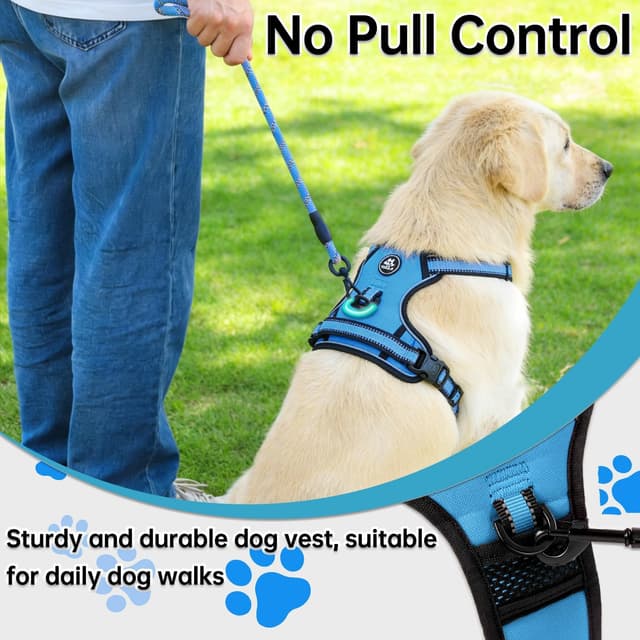 Thumbnail 6 de NESTROAD Blue Anti Pull Dog Harness with Lead, M