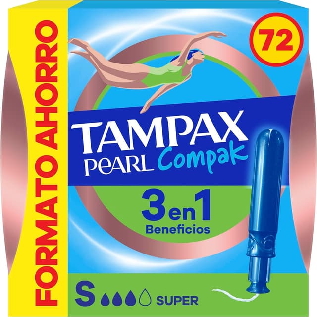 Imagen de Tampax Pearl Compak Super 72 tampones en OfertitasTOP