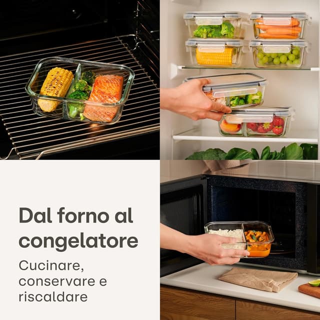 Detalle 2 de Praknu Meal Prep cont3 contenitori in vetro 2 pezzi
