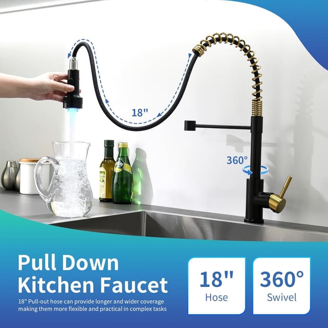 Thumbnail 4 de GIMILI Single-Hole Kitchen Faucet with Pull-Down Spray 🚰