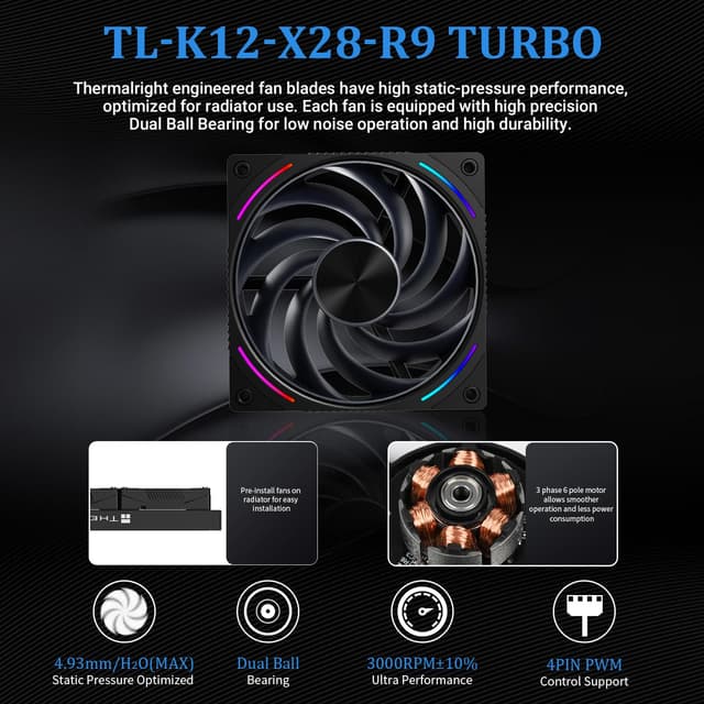 Thumbnail 4 de Thermalright Wonder Vision 360 Turbo 6.67in CPU cooler