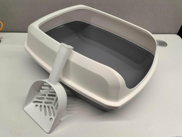 Detalle 2 de Feandrea bac à litière pour chat XL à parois hautes, ouvert sur le dessus, avec pelle (PPT009W101)