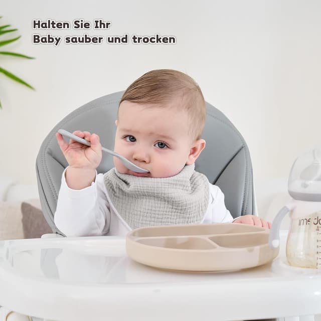 Detalle de Susurration Baby Dreieckstuch Musselin Lätzchen als Sabberlätzchen, verstellbar – 10er Set
