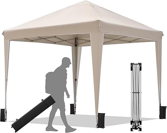 Detalle de BONTEC Carpa de Jardín 3x3m ☂️ Resistente al Agua y UV 50+