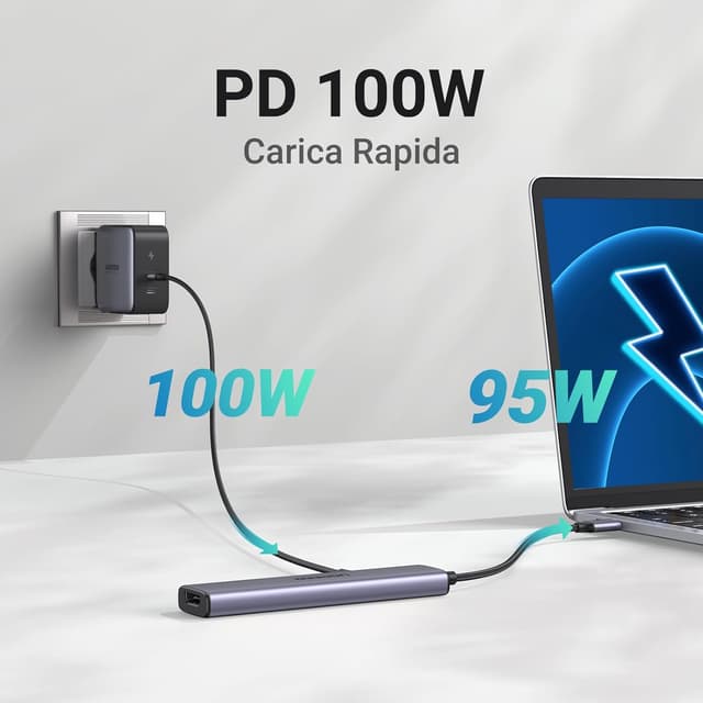 Detalle de UGREEN Revodok 105 Hub USB-C 5 in 1 con HDMI 4K e Power Delivery 100W