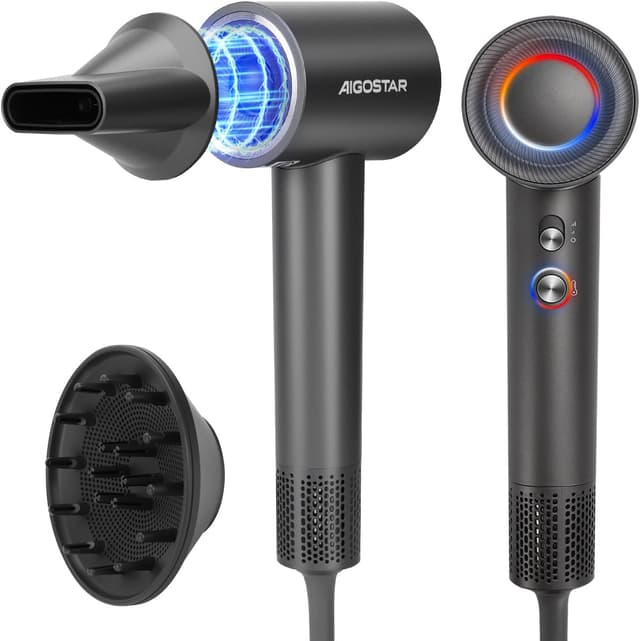 Detalle de Aigostar Ionen Haartrockner mit Diffusor, 200 Mio. Ionen, BLDC-Motor (110.000 U/min) & 55 dB