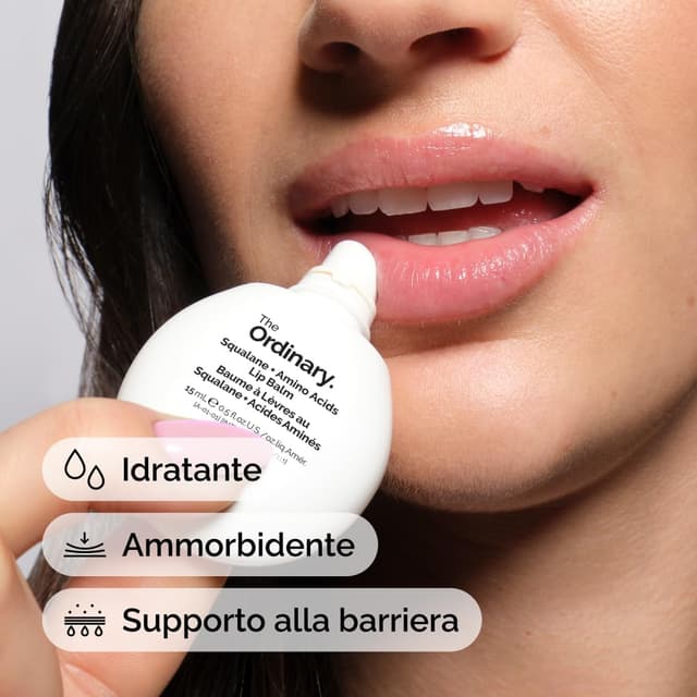 Detalle de The Ordinary Squalane + Amino Acids Lip Balm 15 ml, balsamo labbra idratante multiuso
