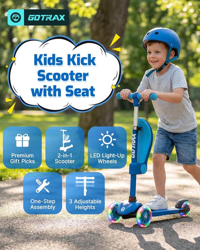 Detalle 2 de Gotrax KS3 Kids Kick Scooter 3 LED Wheels