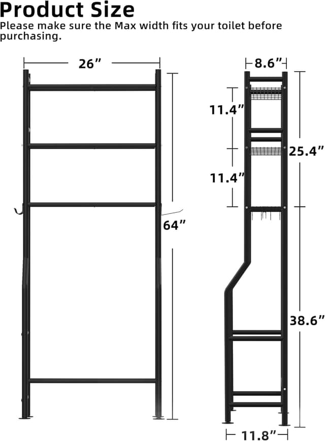 Detalle 1 de Livilord 3-Tier Over The Toilet Storage 26"