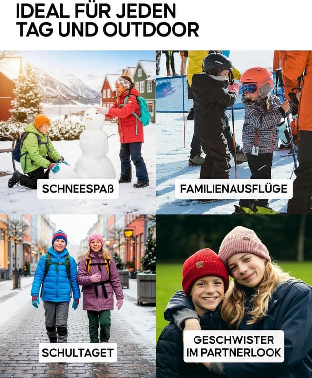 Detalle 2 de DANISH ENDURANCE Merino Kindermütze mit Fleece Beanie Kinder