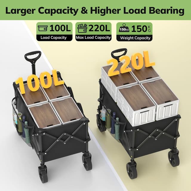 Thumbnail 1 de Morpilot Carrello Pieghevole Resistente 220 L 🚚