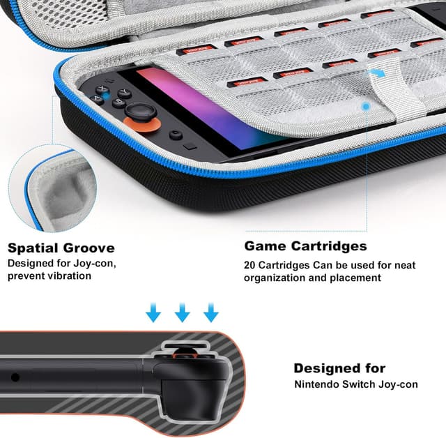Detalle de Lmcpa Pochette Housse EVA pour Nintendo Switch 2 2025 avec étui rigide et 20 cartouches