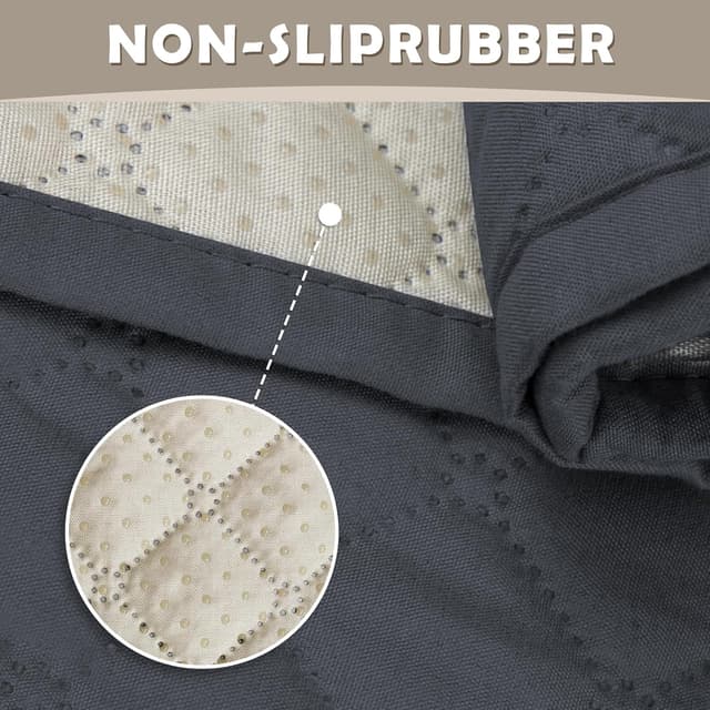 Detalle de Lydevo Copridivano Impermeabile 2 Posti con Braccioli antiscivolo, grigio scuro